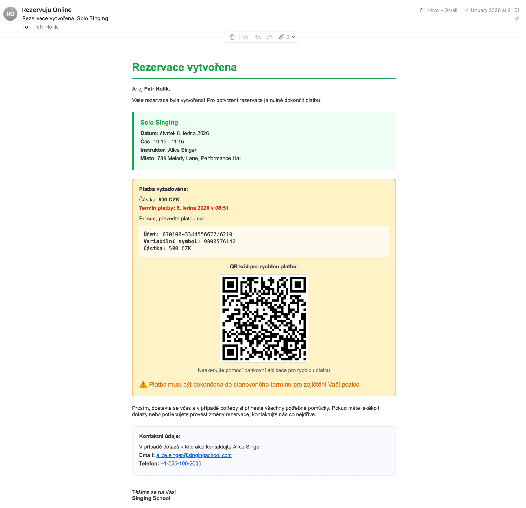 Automatické notifikace